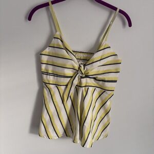 cupcakes and‎ cashmere Women's Kerria Babydoll Top Size XS Yellow Stripe Coastal